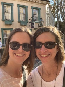 Mother and Adult Daughter in the England area of EPCOT