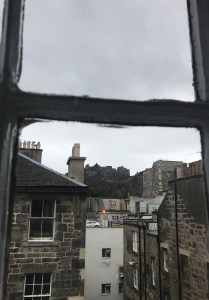 View of Edinburgh Castle from an apartment window
