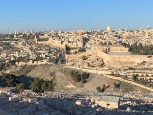 View of the ancient city of Jerusalem from the Mount of Olives