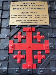 Red Jerusalem Cross on Iron church door
