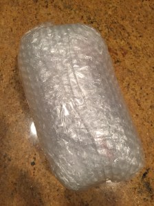 Bubble-wrapped jar